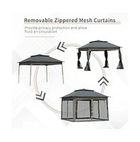 Slickblue Tent Outdoor Patio Pop-Up Canopy Gazebo for Backyard Events and Shade