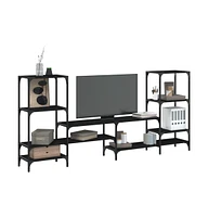 vidaXL Tv Stand Black 81.3"x11.2"x37.4" Engineered Wood