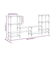 vidaXL Tv Stand Black 81.3"x11.2"x37.4" Engineered Wood