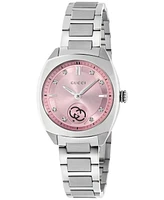 Gucci Women's Swiss Interlocking Diamond (1/20 ct. t.w.) Stainless Steel Bracelet Watch 29mm