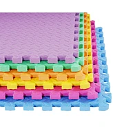 BalanceFrom Fitness 24 sq. ft. Interlocking Foam Exercise Mat Tiles, Multicolor