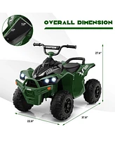 Costway 12V Battery Powered Kids Ride On Atv Electric 4-Wheeler Quad Car with MP3 & Ligh
