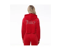 Juicy Couture Women's High Low Cropped Hoodie