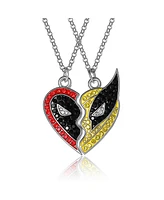 Marvel Deadpool & Wolverine Bff Crsytal Pendant Necklace Set Of 2