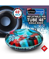 Wham-o Inflatable Snow Tube, 48" Single/Double Rider Heavy Duty Air Hard Bottom Sled with Handles