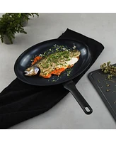 BergHOFF DiNA Helix Recycled Aluminum Nonstick Ceramic Fish Pan, 13.25"