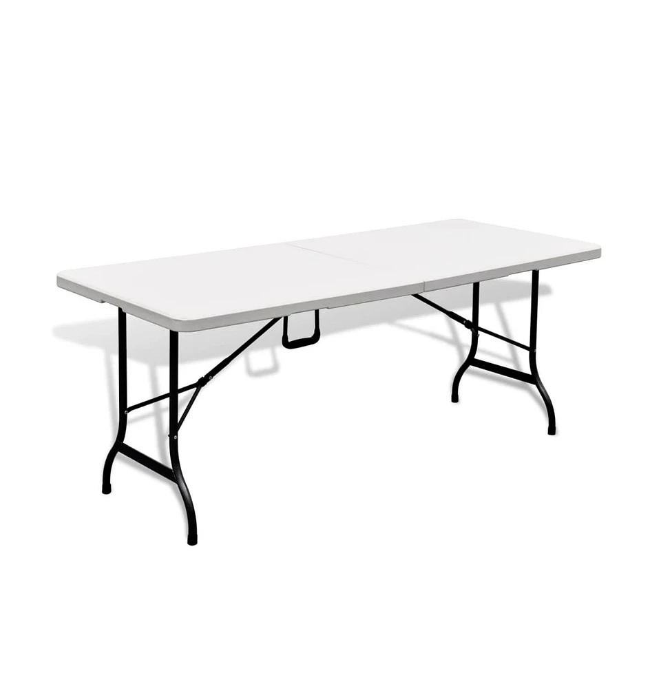 vidaXL Folding Patio Table White 70.9"x29.5"x29.1" Hdpe