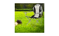 Slickblue Medium Camping Chair – Black Gray Folding Fishing Chair, Portable and Compact