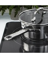BergHOFF DiNA Helix Recycled 18/10 Stainless Steel 6.5" Saucepan 1.6qt., Glass Lid