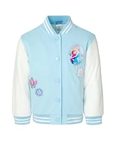 Disney Girls Minnie Mouse Frozen Lilo & Stitch Moana Varsity Bomber Jacket to (2T