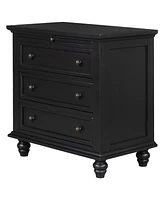 Slickblue 3-Drawer Wood Storage Cabinet – End Table with Pull-Out Tray