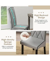 Gymax Modern Dining Chair Set of w/ High Backrest High-density Sponge Cushion