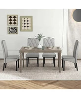 Gymax Modern Dining Chair Set of w/ High Backrest High-density Sponge Cushion