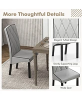 Gymax Modern Dining Chair Set of w/ High Backrest High-density Sponge Cushion