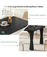 Tribesigns Modern Dining Table for 6-8 People, 70.87" Large Rectangle Kitchen Table with Sturdy Legs, Dinner Table Kitchen & Dining Room Furniture, Bl