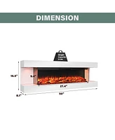 Mondawe Stylish Electric Fireplace with 50" Suspended Led Light Mantel with Remote Control