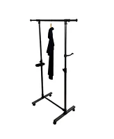 Slickblue Short Clothing Rack with Bottom Shelves for Hanging Clothes