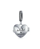 Bling Jewelry My Beautiful Wife Words Heart Locket Charm Bead .925 Sterling Silver