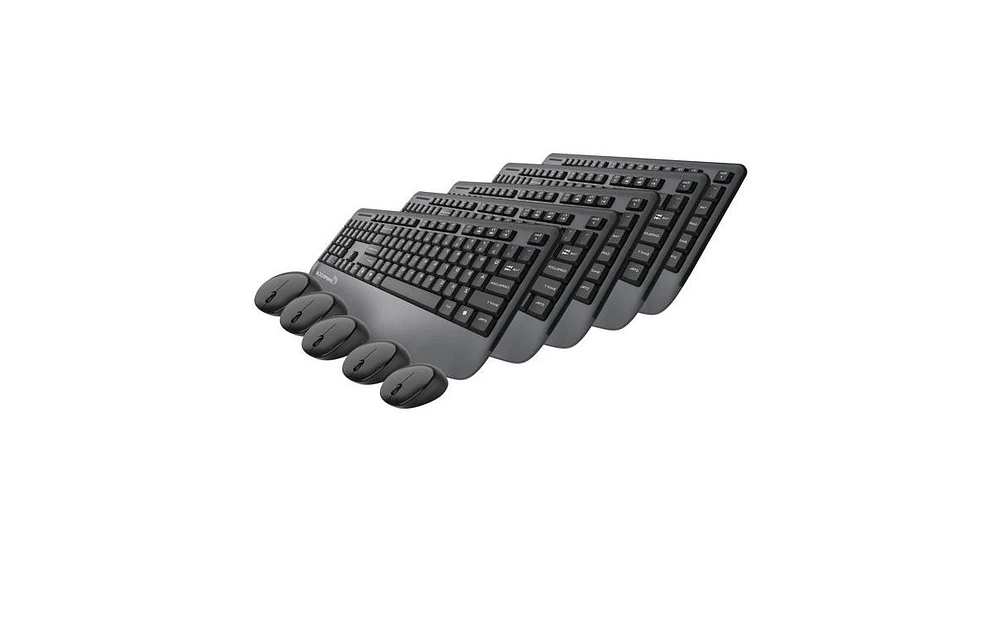 Impecca Pro Pack Wireless Keyboard and Mouse Combo w/ Palm Rest, Pink (5-Pack)