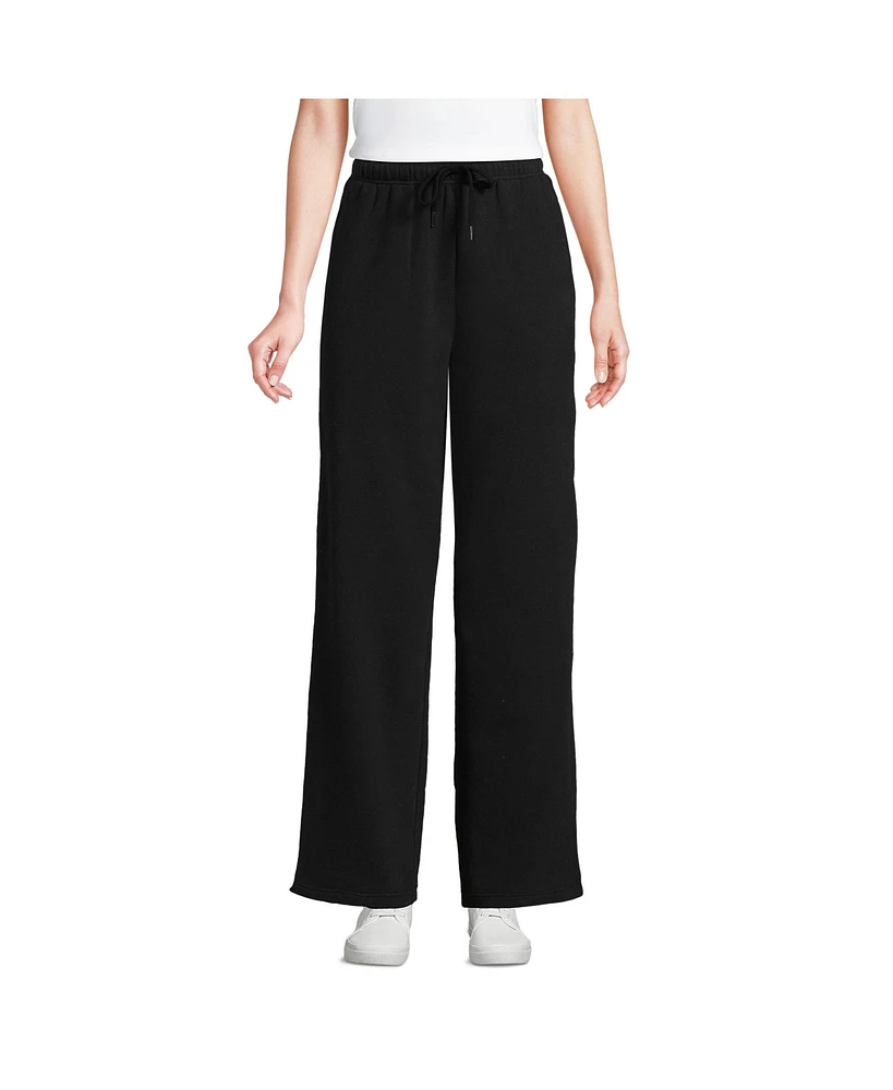 Lands' End Petite Serious Sweats High Rise Relaxed Straight Leg Pants