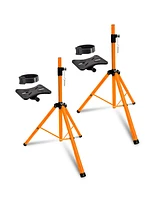 5 Core Speaker Stand Tripod Heavy Duty Adjustable Up to 72 Inch Dj Studio Monitor Stands Pole Mount - Orange