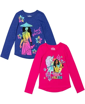 Disney Zombies Frozen Minnie Mouse Descendants Raya and the Last Dragon Girls 2 Pack T-Shirts Toddler to Big Kid