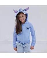 Disney Girls Lilo & Stitch French Terry Zip Up Cosplay Hoodie to