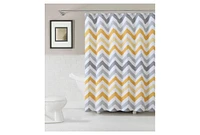 Kate Aurora 100% Cotton Modern Chevron Fabric Shower Curtain - Standard Size - Yellow