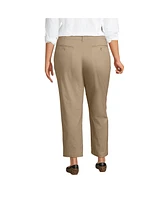 Lands' End Plus Mid Rise Classic Straight Leg Chino Ankle Pants