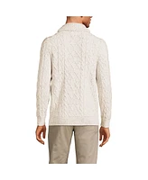 Lands' End Men's Cotton Blend Cable Shawl Cardigan Sweater