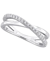 Moissanite Crossover Statement Ring (1/4 ct. t.w.) Sterling Silver