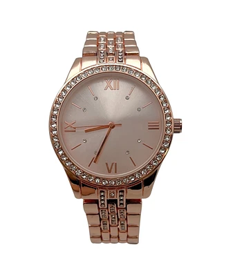 Olivia Pratt Gold Everyday Rhinestiones Elegant Look Women Watch