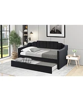 Slickblue Upholstered Twin Daybed with Trundle – Stylish and Space-Saving