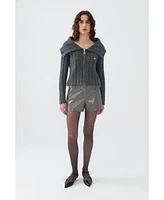 Nocturne Women's Knit Cardigan with Metal Seal Detail