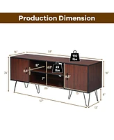 Sugift 59 Inch Retro Tv Stand for TVs up to 65 Inch with 6 Metal Legs