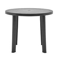 vidaXL Patio Table Anthracite 35" Plastic