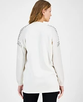 Anne Klein Women's Embellished Open-Front Cardigan