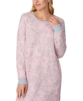 Ellen Tracy Women's Printed Long-Sleeve Nightgown + Fuzzy Socks