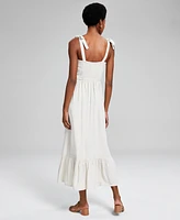 And Now This Women's Embroidered Linen-Blend Maxi Dress, Exclusively at Macy's