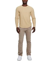 Guess Men's Hudson Linear Textured Long Sleeve Crewneck Shirt