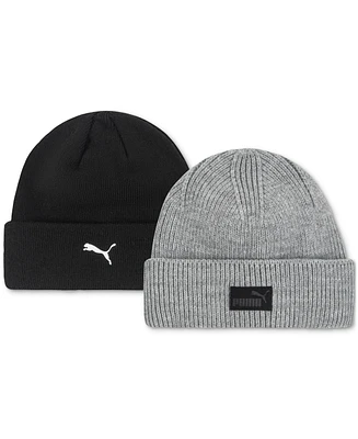 Puma Men's Academy 2-Pk. Ribbed-knit Cuffed Beanies