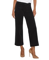 Liverpool Los Angeles Women's Mid-Rise Crop Wide-Leg Corduroy Pants