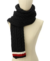 Tommy Hilfiger Men's Cable Knit Global Stripe Scarf