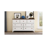 Slickblue Wooden Captain's Seven-Drawer Dresser – Classic and Spacious Storage