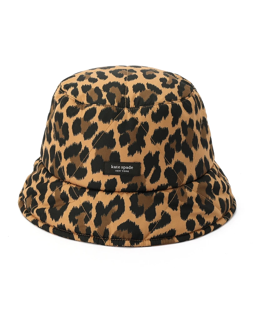 Kate Spade New York Women's Classic Leopard Quilted Bucket Hat