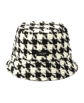 Kate Spade New York Women's Houndstooth Tweed Bucket Hat