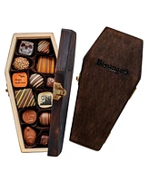 Bissinger's Handcrafted Chocolate Halloween Wooden Coffin Box of Assorted Chocolates, 13 Piece