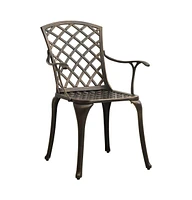 vidaXL 3 Piece Bistro Set Cast Aluminum Bronze