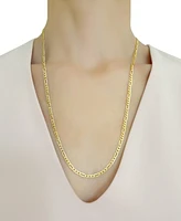 26" Figaro Link Chain Necklace (3-1/5mm) in Solid 14k Gold