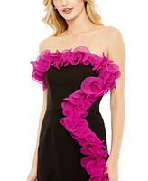 Mac Duggal Women's Strapless Ruffle Detail Mini Dress